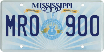 MS license plate MRO900