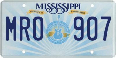 MS license plate MRO907