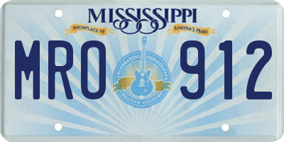 MS license plate MRO912