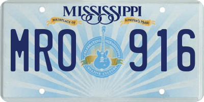 MS license plate MRO916