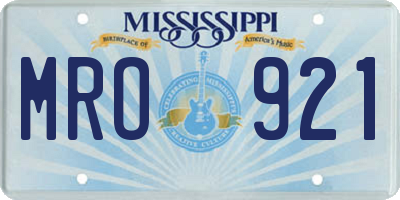 MS license plate MRO921