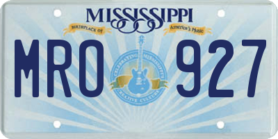 MS license plate MRO927