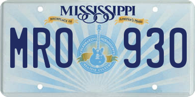MS license plate MRO930