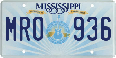 MS license plate MRO936