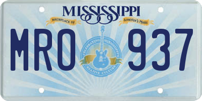 MS license plate MRO937