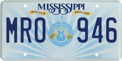MS license plate MRO946