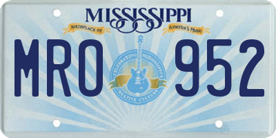 MS license plate MRO952