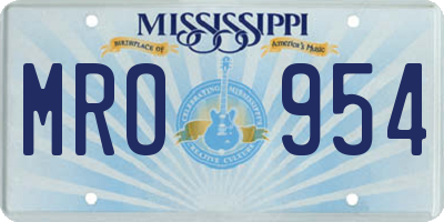 MS license plate MRO954