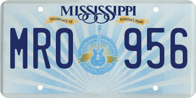 MS license plate MRO956