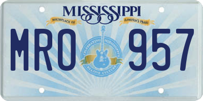 MS license plate MRO957