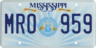 MS license plate MRO959