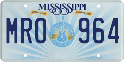 MS license plate MRO964