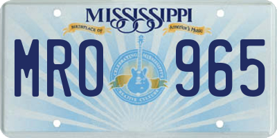 MS license plate MRO965