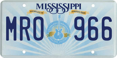 MS license plate MRO966