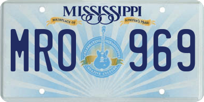 MS license plate MRO969