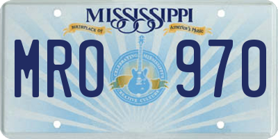 MS license plate MRO970
