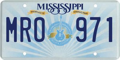 MS license plate MRO971