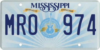 MS license plate MRO974
