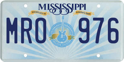 MS license plate MRO976