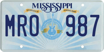 MS license plate MRO987
