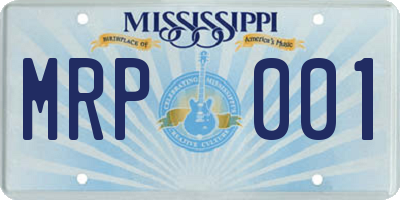 MS license plate MRP001