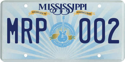 MS license plate MRP002