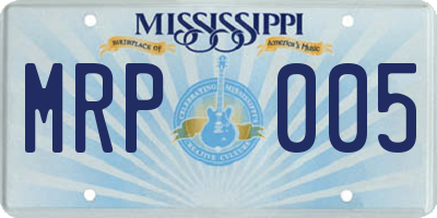 MS license plate MRP005