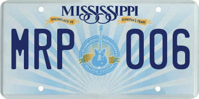 MS license plate MRP006
