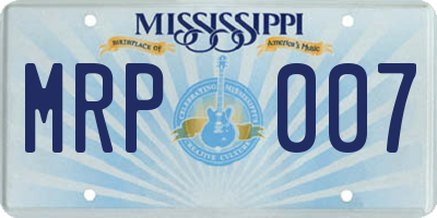 MS license plate MRP007