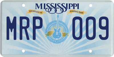 MS license plate MRP009