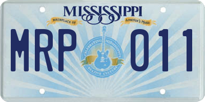 MS license plate MRP011