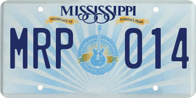 MS license plate MRP014