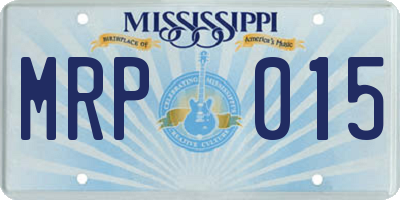 MS license plate MRP015