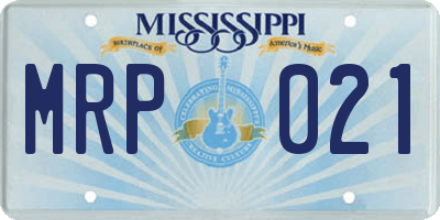 MS license plate MRP021
