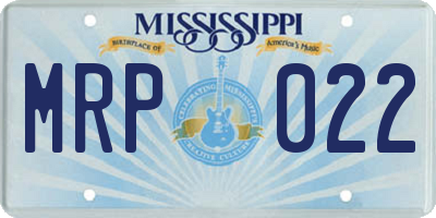 MS license plate MRP022