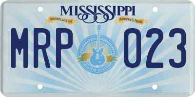 MS license plate MRP023