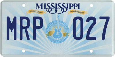 MS license plate MRP027
