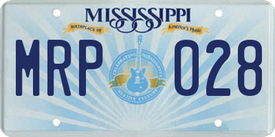 MS license plate MRP028