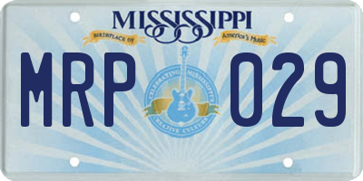 MS license plate MRP029