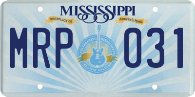 MS license plate MRP031