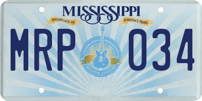 MS license plate MRP034