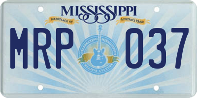 MS license plate MRP037