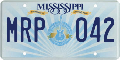 MS license plate MRP042