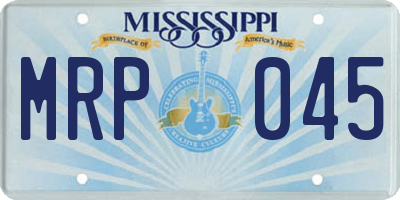 MS license plate MRP045