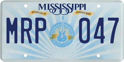 MS license plate MRP047