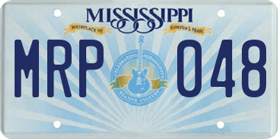MS license plate MRP048