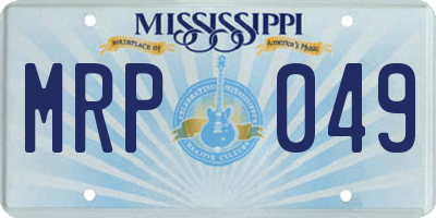 MS license plate MRP049