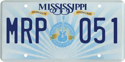 MS license plate MRP051