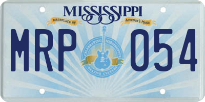 MS license plate MRP054