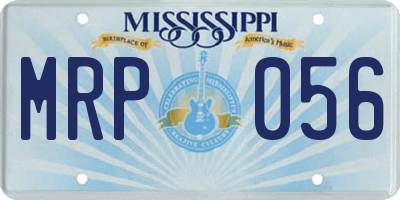 MS license plate MRP056